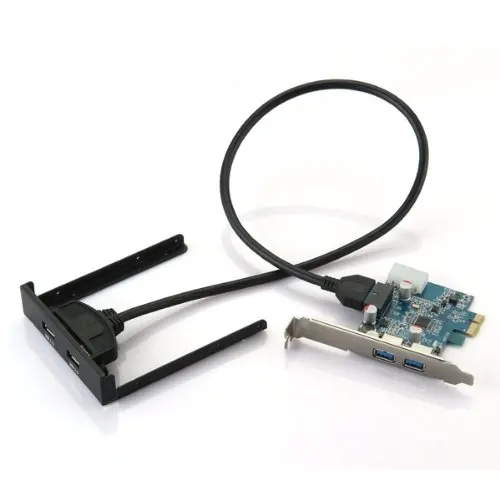 Achat PCI Express PCI E Carte 2 Port Hub Adaptateur + USB 3.0 Panneau Avant 5 Gbps Salut Vitesse