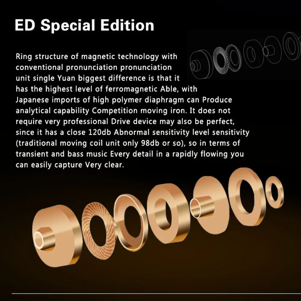 Металлические наушники KZ ED1 с микрофоном для телефона стерео Hi Fi