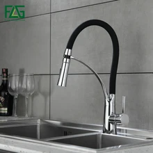 FLG кухонный кран вытяжной хромированный и черный цвет смесители 360 градусов вращающийся кран холодная горячая вода кухонная раковина краны 194-33BC