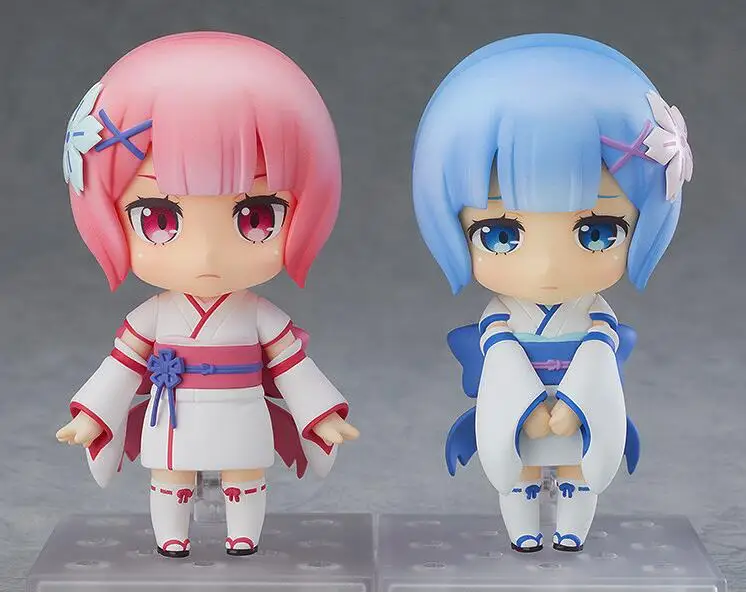

Anime Re : Life in a different world from zero Nendoroid 942 Young Kids Ver. Blue Rem & Red Ram Cute Action Figure Toys