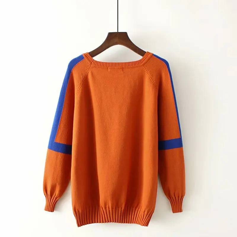 Marron Grand Automne Laine Tricoté Femmes O Pulls Cachemire Printemps Longues cou vert Ordinateur Jumper Chandails Surdimensionnés Chandail Manches Solide À XO80wPkn