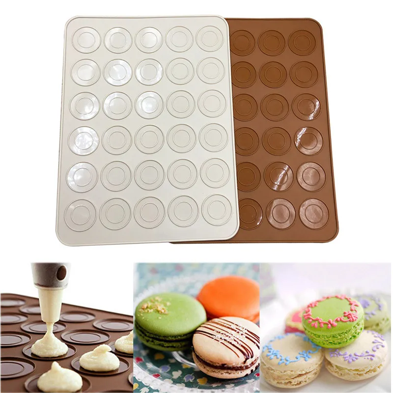 

30-Cavity Silicone Macaron Mat DIY Non-Stick Baking Mats Cake Pastry Oven Baking Mold Sheet Bakeware Tools Silicone Baking Mat