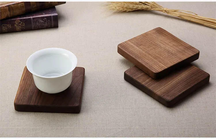 Японский стиль, натуральное дерево, толстая термостойкая подставка, креативная квадратная деревянная подставка под чашки, горшок/чаша, коврик для посуды