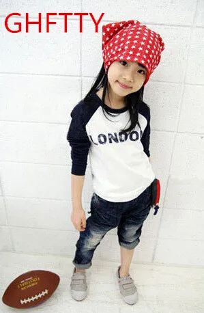 

1 pcs New 2016 boys girl's top t-shirts for children baby summer long sleeves T shirts Child Children's Clothing free shipping