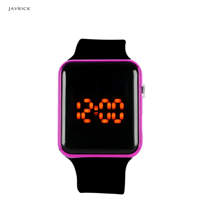 JAVRICK для мужчин Wo мужчин s силиконовый светодиодный спортивные часы цифровой браслет унисекс наручные часы черный - Цвет: Фиолетовый