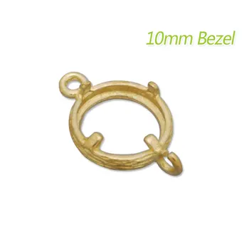 

20 pieces Gold Plated Raw Brass Charm Flower 10*10 mm Holder Frame Base Cameo Setting Connector Pendant-C2577