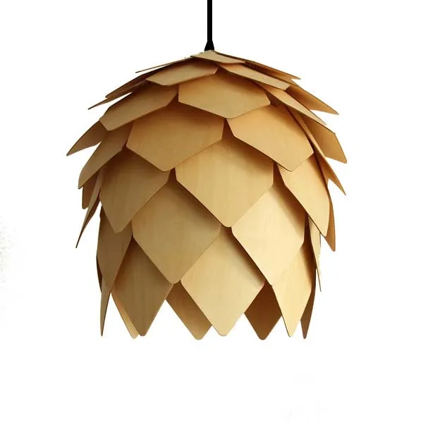 Современные деревянные подвесные светильники Pinecone для творчества в форме