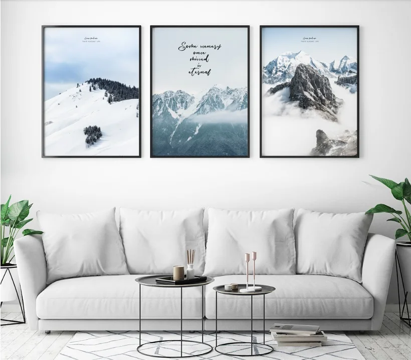 

Alpine Snow Scene Print Picture Wall Art Canvas Paintings Poster Decoration for Living Room Wall Picture For Living Room Home