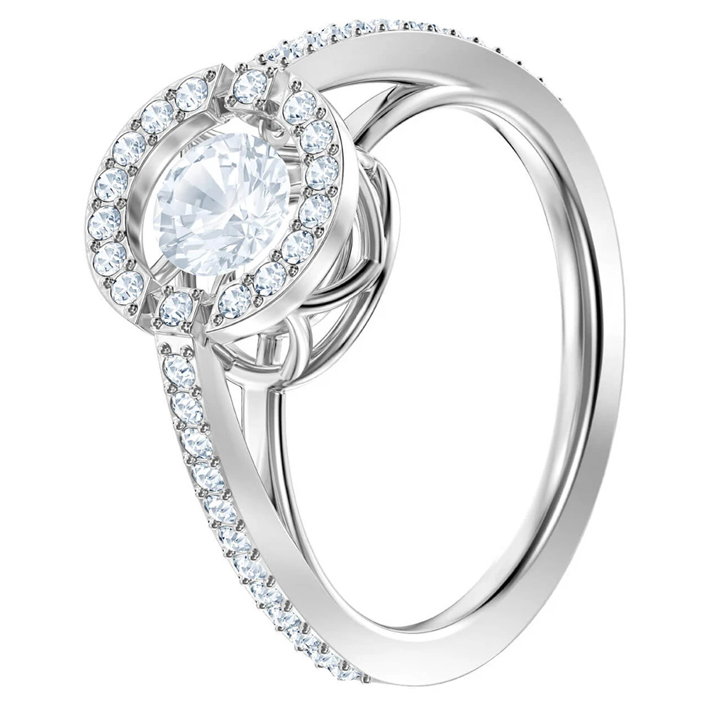 

SWA RO 2019 Original Quality New SPARKLING DANCE ROUND Ring Jumping Shiny Crystal Feminine Luxury Jewelry Birthday Gift 5482500