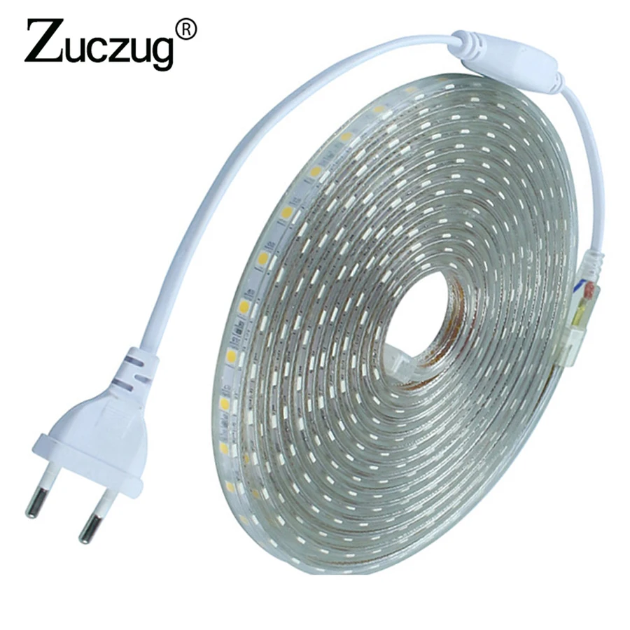 

220V LED Strip light AC 220 V Volt 5050 Flexible led strip 220V Waterproof ip67 Tape Ribbon Living Room Kitchen outdoor Power