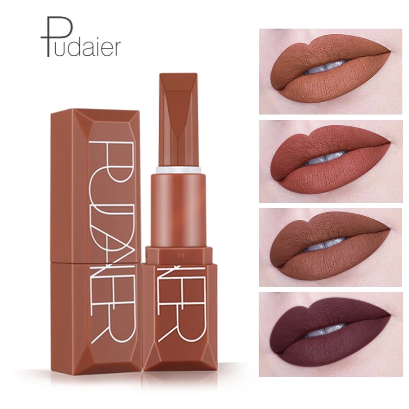 

Pudaier Rich Vitamin E Matte Lipstick Moisturizer Nude Makeup Pumpkin Color Batom Lip Tint Eat Earth Tones Lipstick Maquiagem