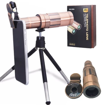 

Orsda 20X Telescope Telephoto Lens for iPhone Smartphone With Universal Clip Tripod Optical Retro Color HD Zoom Phone Lenses Kit