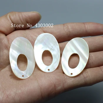 

100pcs/lot 25x45mm Natural White Oval circle Mother of Pearl shell for DIY Jewelry Oval Circle MOP Pearl shell For Earrings