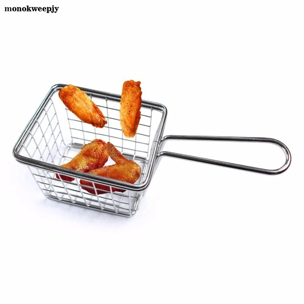 Stainless Steel Home Deep Frying Basket Strainer Food Fryer Mesh Filter