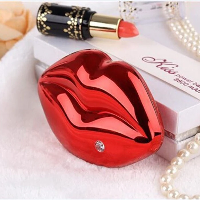 Universal Hot Sexy Kiss Lips Power Bank Portable Charger Mobile Power Supply for iphone 5 6 5s Android Phones