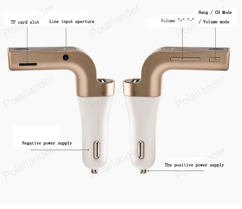 Смартфон BluetoothMP3 плеер Handsfree Car Kit Dual USB Зарядное устройство fm-передатчик громкой связи с микро-SD/TF Card Reader устройство чтения карт