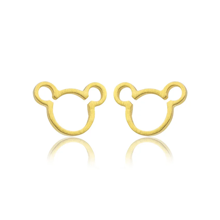 

GORGEOUS TALE Simple New Minimalistic Jewelry Open Cartoon Mouse Stud Earrings For Women Gift Boucle D 'oreille Femme 2017