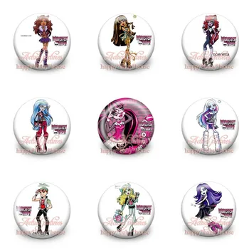 

Hot Sale 90Pcs Monster High Buttons Pins Badges Round Cartoon Badges,30MM Diameter, Clothing/Bags Accessories Party Gifts/Favors