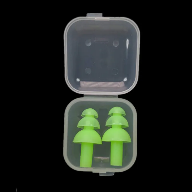 Diving Swimming waterproof earplugs Christmas tree Silicone rubber water sports Earplugs for Adult Boxed wholesale 100 pairs