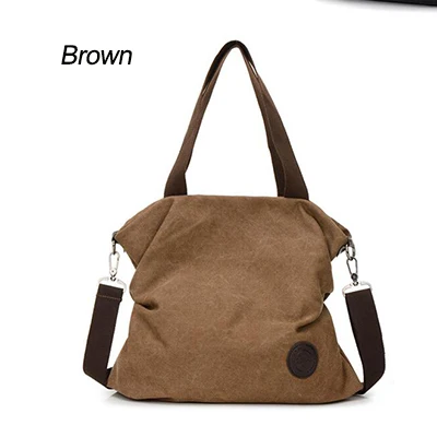 Zhuoku повседневные женские сумки через плечо женские холщовые кожаные вместительные сумки-шопперы для женщин повседневные большие карманы - Цвет: small Brown