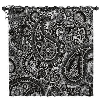 

COCOHouse Black And White Paisley Window Treatments Curtains Valance Living Room Curtains Blackout Bedroom Outdoor Indoor Drapes