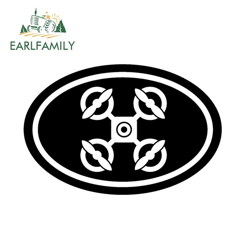 EARLFAMILY 15cm x 10cm Drone Vinyl Decal Car Styling Oval Quadcopter Car Sticker UAV Waterproof Window Accessories Black/Silver EARLFAMILY 15cm x 10cm Drone Vinyl Decal Car Styling Oval Quadcopter Car Sticker UAV Waterproof Window Accessories Black/Silver