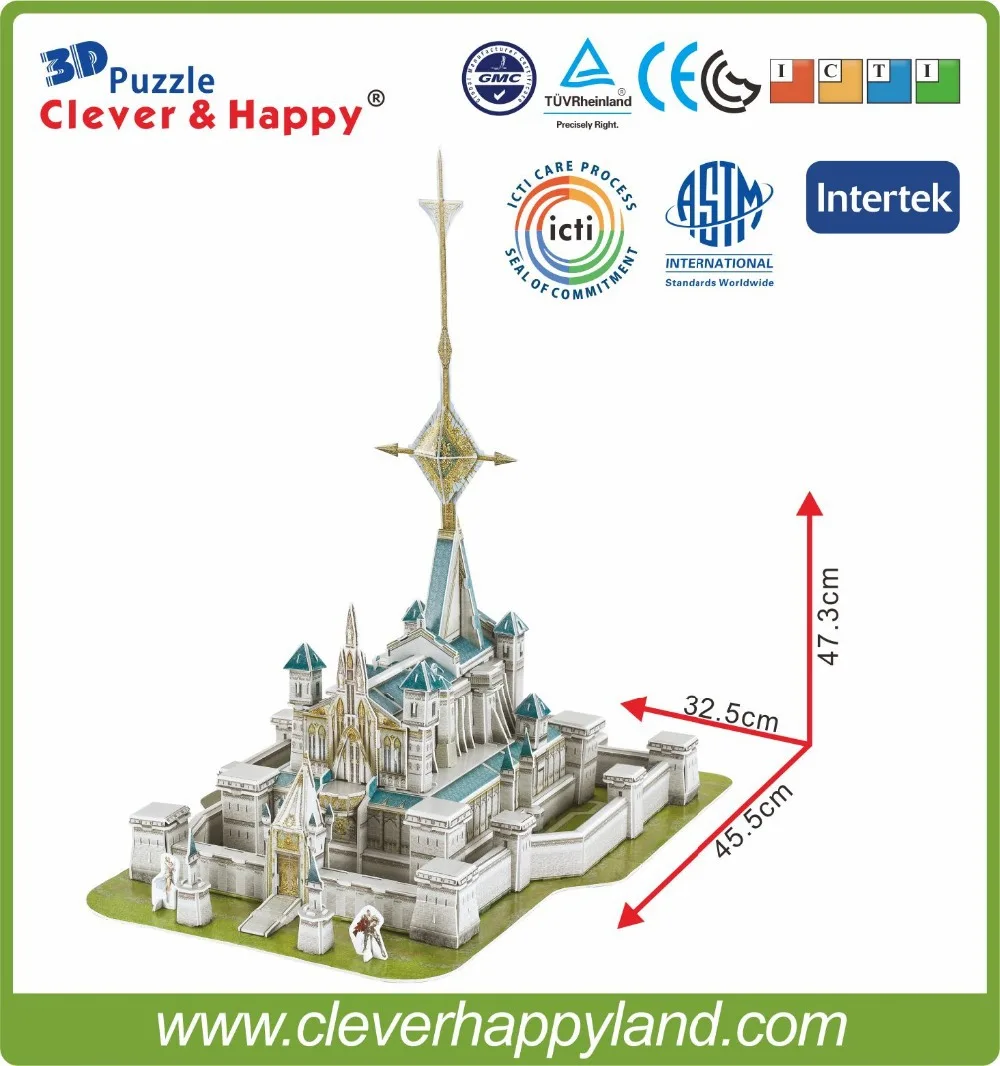 Best selling toy 3d puzzle game Lineage 2 Aden Castle paper model 224PCS 3
