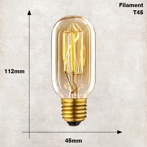 Эдисон лампы e27 220 В 40 Вт st64 t10 g80 g95 в стиле ретро ампулы винтажная лампа Эдисона лампа накаливания Светильник лампы для домашнего декора - Цвет: T45 Filament