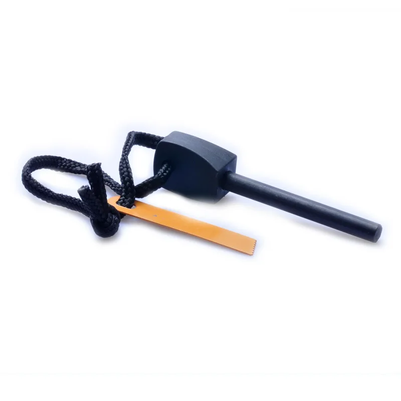 Outdoor Camping Large Magnesium Stick Fire Starter Black+Orange