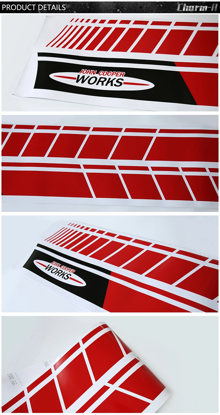 Пара черный/красный сбоку юбка гоночные полосы Графика Наклейка для мини Джон Купер работает S JCW R56 F56 аксессуары
