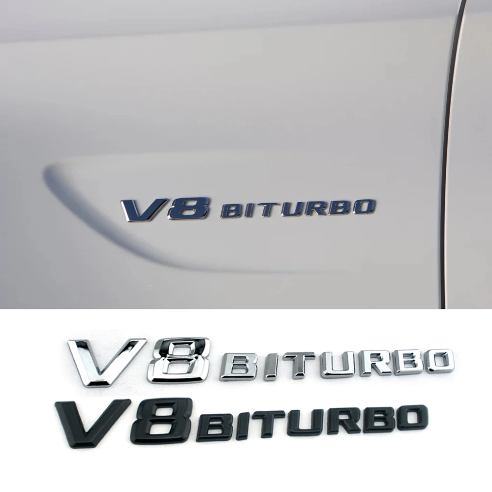 1 10 шт. V8 BITURBO эмблема логотип 3D Автомобильная наклейка для Mercedes Benz AMG B E C ML SL W221 W203