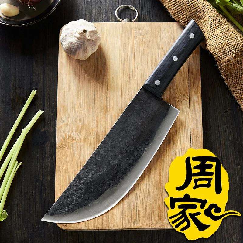 Free Shipping ZHOU Forged Chef Cleaver Handmade Professional Boning Knife Split Meat Butcher Knife Eviscerate Bone Kitchen Knife