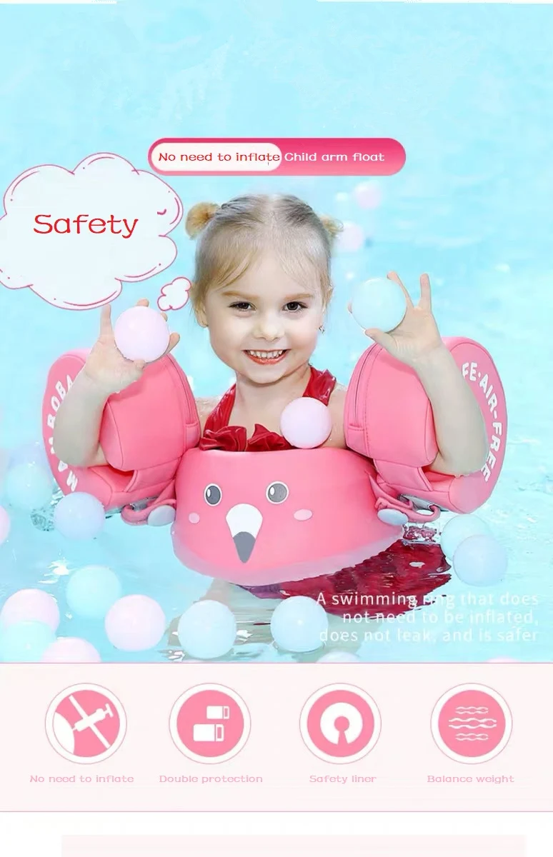 kids swimming sleeves Solid liner No Need Inflatable for accessories Baby Swimming armbands (1)