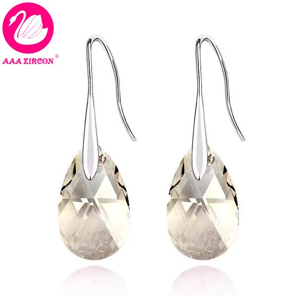 Free Shipping Women S Grey Water Drop Crystal Earring Made With Women S Grey Water Drop Crystal Earring Made With Swarovski