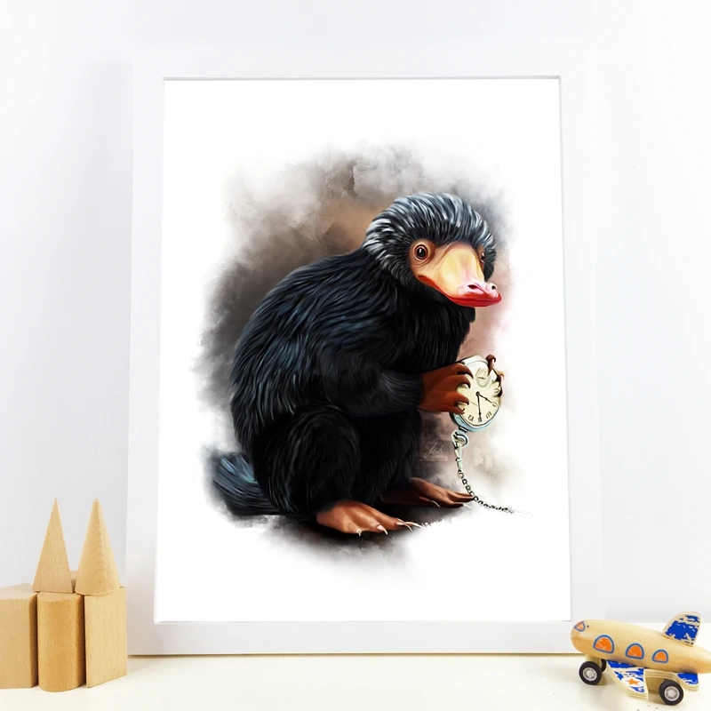 

Fantastic Niffler Harry Poster Wall Art Canvas Painting Fantasy Artwork Handmade Prints Kids Room Wall Decor