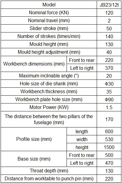 JB23 Модель 12 т тонн открытым Тип наклона Мощность Пресс механический удар автоматический штамповальные пресс машина для отверстие тиснения производства