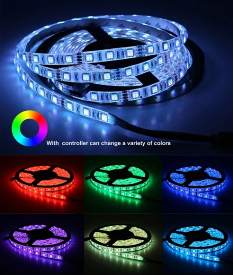 Светодиодная лента 5050 DC12V 60 светодиодный s/m 5 м/лот гибкий светильник RGB RGBW RGBWW