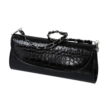 

New fashion wallet chain shoulder cross-body bag women clutches Stone pattern leather women wallet-black