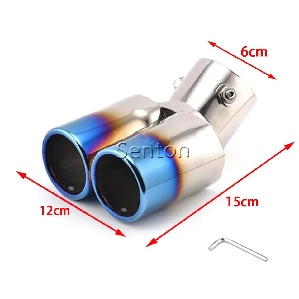 Car Twin Exhaust Muffler Pipe Tip For Honda Fit Ford Focus Fiesta Suzuki SX4 Chevrolet Cruze Aveo Sonic Nissan Versa Accessories