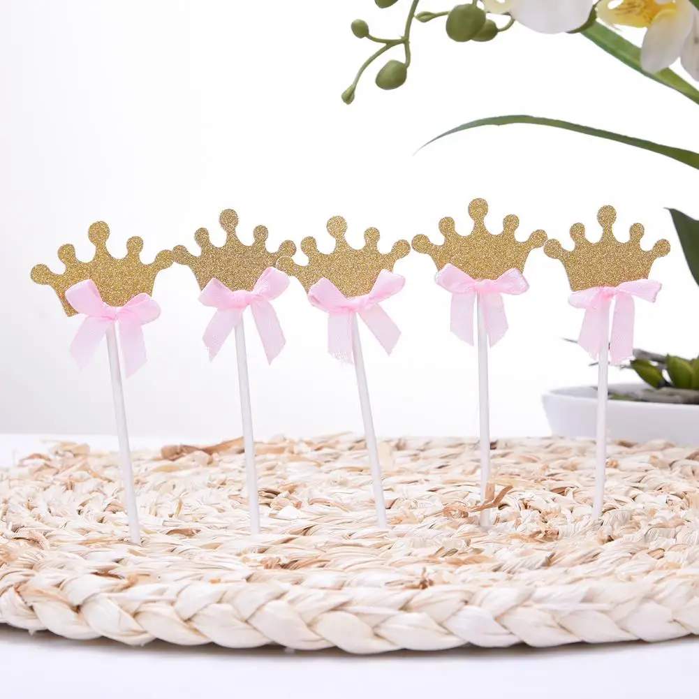 12 шт. выпечки бумага украшение для капкейков Bling Вставить карты Royal Crown и галстук бабочка десерт аксессуары для свадебной церемонии