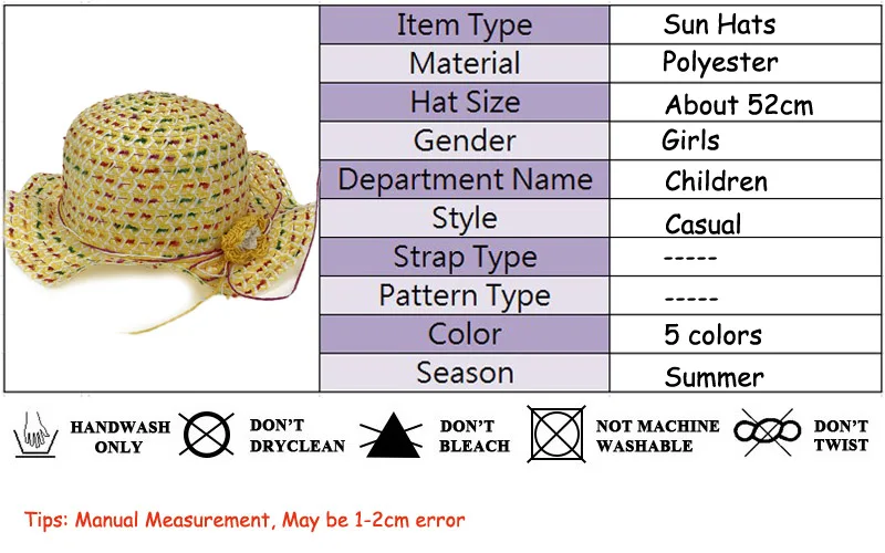 Летняя шляпа от солнца для маленьких девочек, соломенные шляпы от солнца ручной работы с цветами, Милые Пляжные кепки, Детские флоппи Sombrero de Copa YY17050