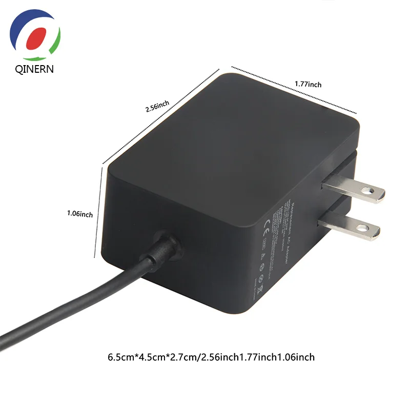 QINERN 5.2V 2.5A 13W Power Adapter Charger for Microsoft Surface 3 Tablet Laptop Adapter Power Supplies Pour Microsoft  EU US UK