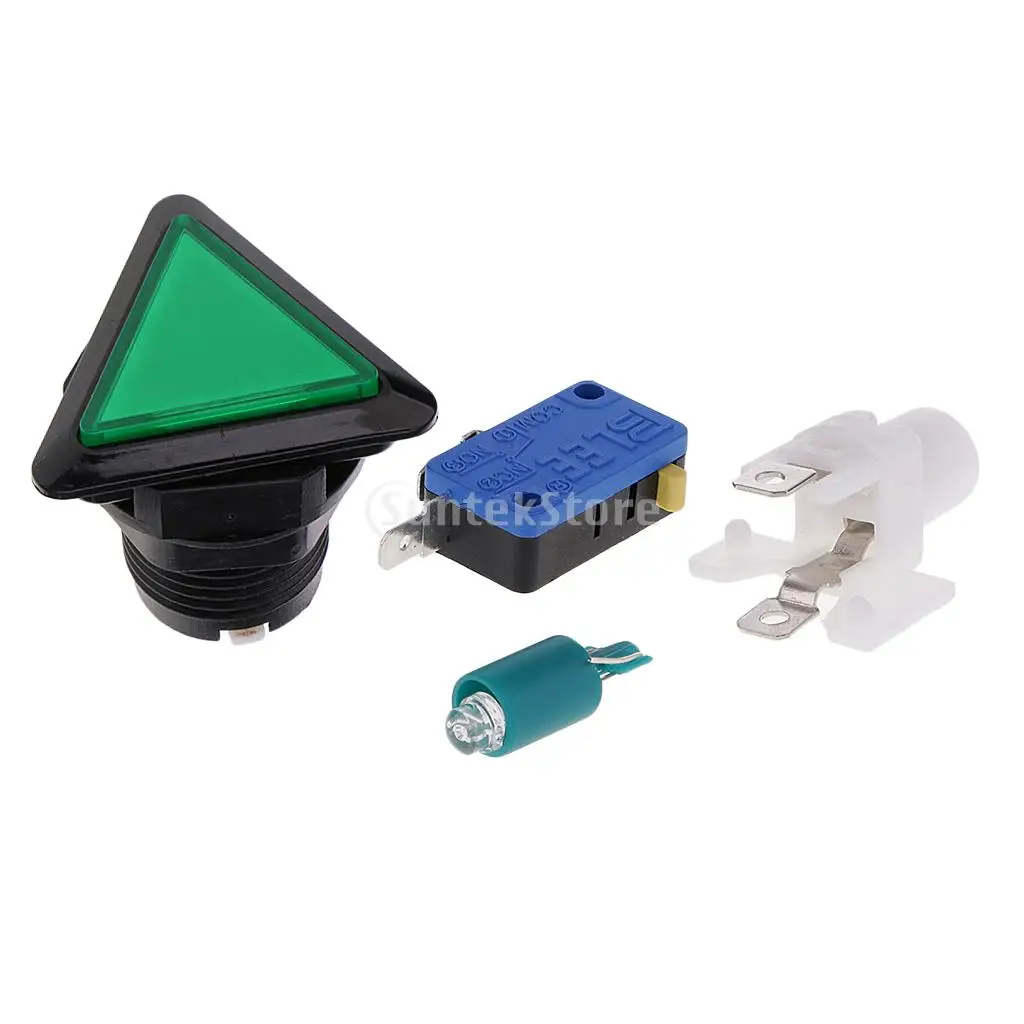 Triangle Arcade Game Machine Push Button with 12V led lamp illuminated 3.9x3.9cm