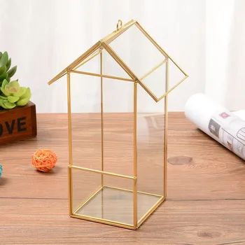 

Nordic Style Gold Glass Cosmetics Storage Organizer Organizer Desktop Storage Box Geometry Jewelry Box Home Crafts Jewelry Gift