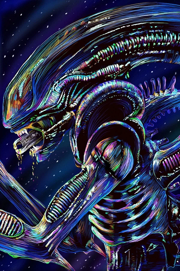 frame best 2 inch Printing Horror Poster Frame Fabric Art Posters Alien Wall