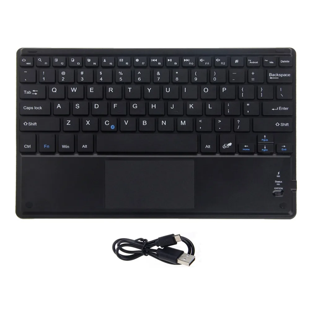 

2018 New 10 inch Slim Bluetooth Touch Keyboard Built-in Touchpad and Rechargeable Battery