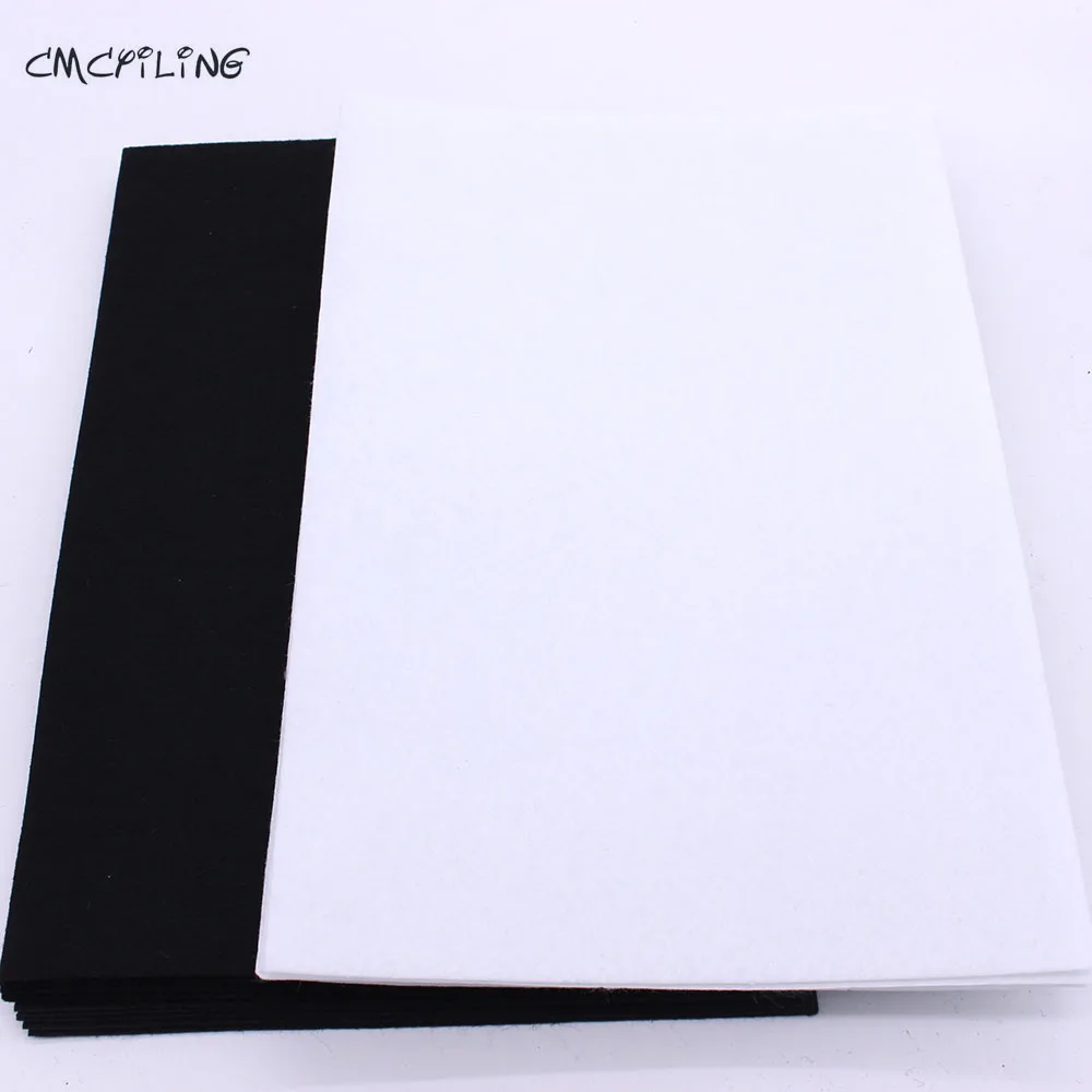 Hard Felt Sheet 40Pcs Black White 1mm Sheets Sewing Scrapbook Home Craft  Textile