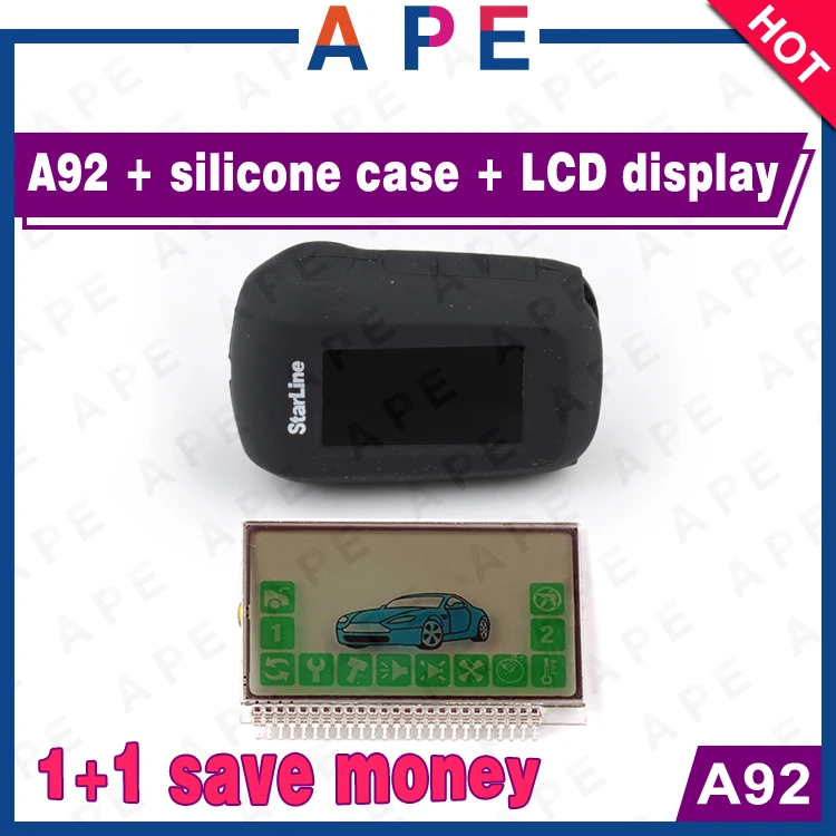 2017 New Arrival Free shipping 2 way remote A92 LCD display + Black A92