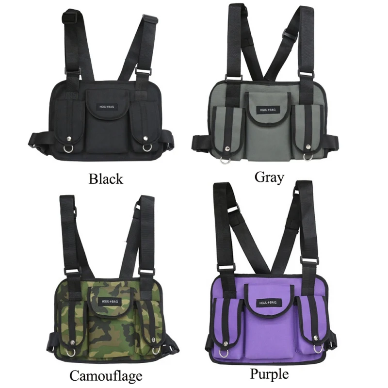 Chest Rig Waist Hunting Bags Functional Tactical Chest Bag Cross Shoulder Bag Radio Harness Chest Front Pack Hip Hop Style