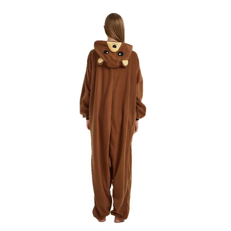 Costume d'ours brun Kigurumi pour hommes et femmes adultes